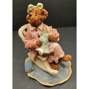 Boyds Bears Figurine Momma McNewbear With Babykins "Rock-A-Bye Baby" #2277902